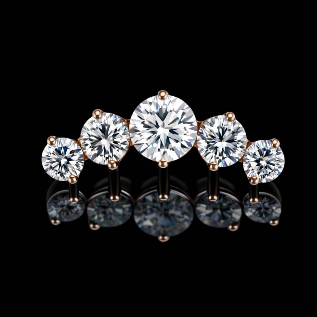 Накрутка Succub Jewellery титановый сплав, цирконий, 16 G 10 mm резьба 0,9 mm