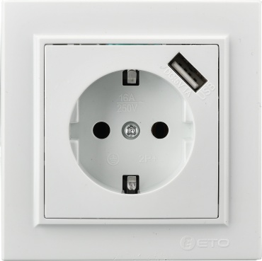 Розетка USB Zera розетка +USB гнездо EGP 700-0200-220KZ, белый
