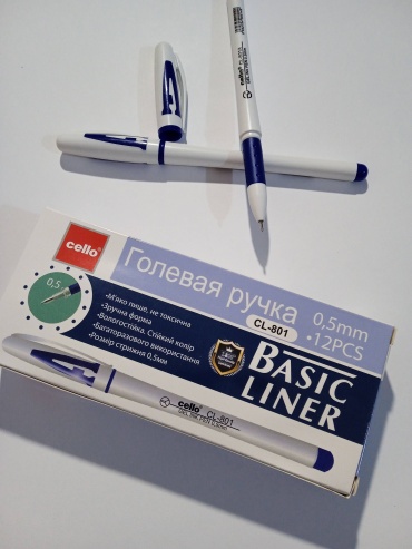 Ручка гелевая Basic LINER 12 шт, 0.5 мм, цвет чернил синий