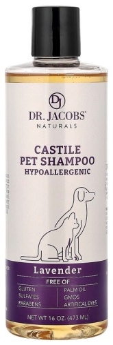 Dr. Jacobs Naturals Шампунь кастильский, лаванда, для собак и кошек 473 мл