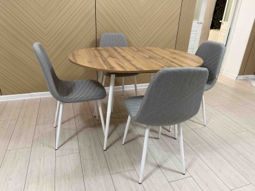 Комплект Nasip NS-29 953214062, стол 120х90 см + 4 стула, серый, коричневый