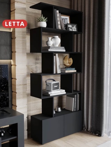 Стеллаж напольный Letta 978334166, 73x23x176 см, черный