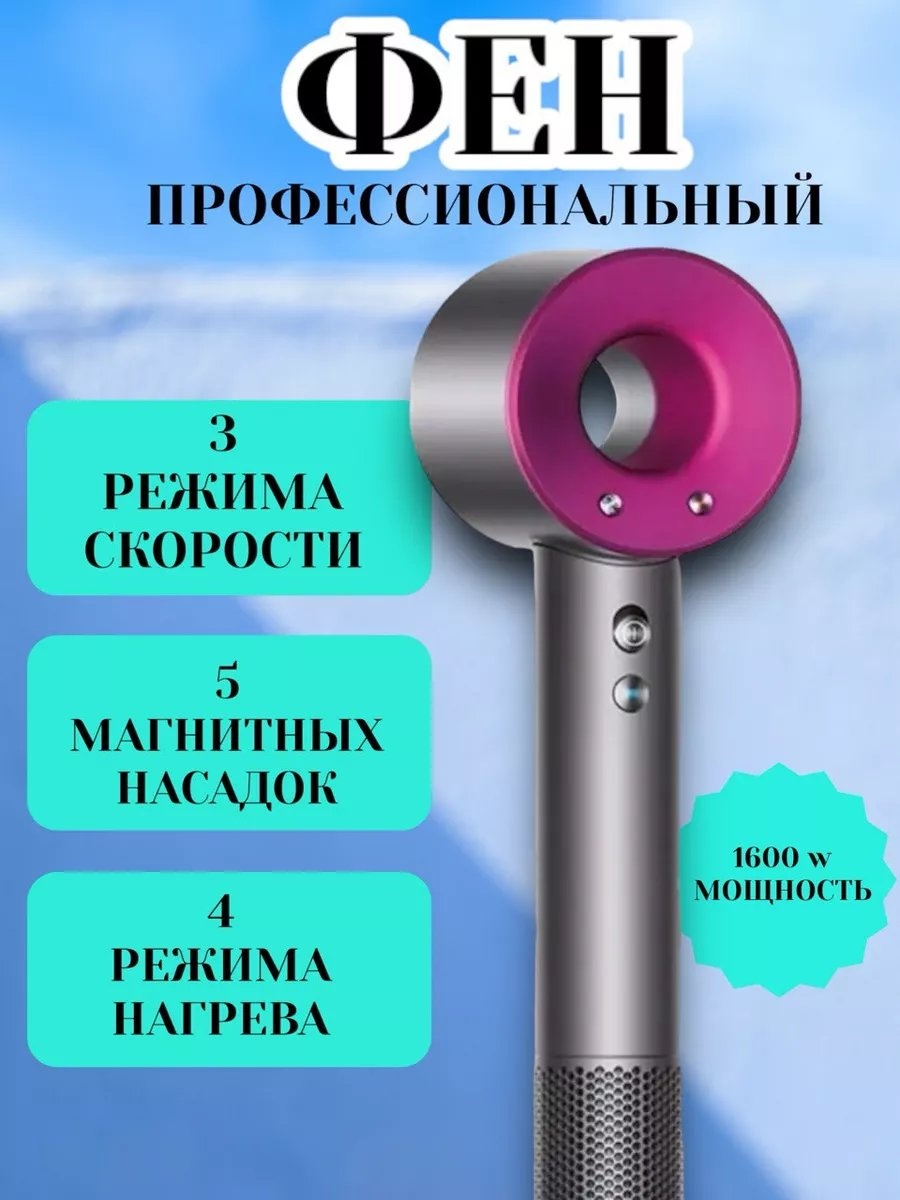 252820820 компактный фен синий