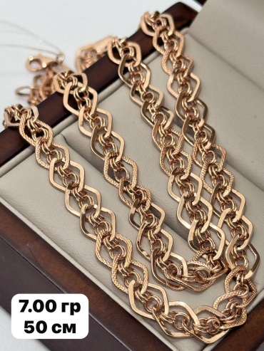 DARI GOLD 23747 длина 50 см, вес 7 г золото, плетение панцирное