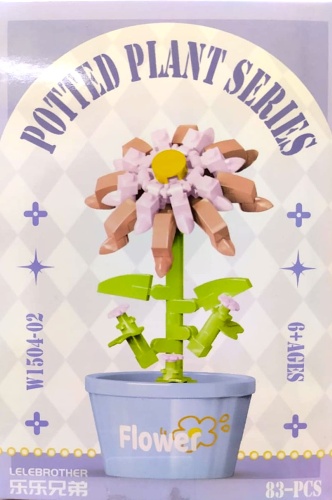 Конструктор D-Hobby Цветы в горшках мини W1504-02, деталей 83 шт