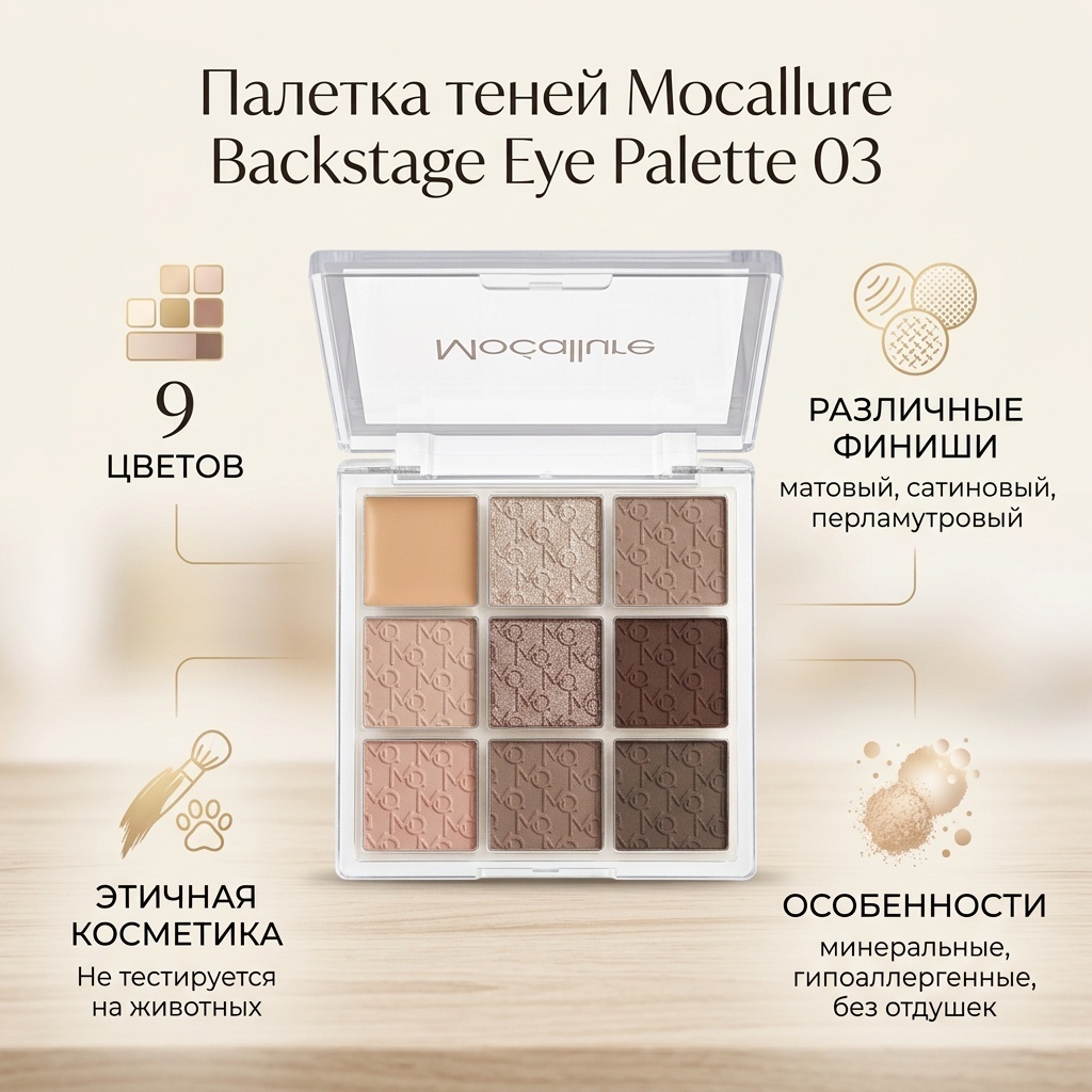 Mocallure тени прессованные 03 Коричневый