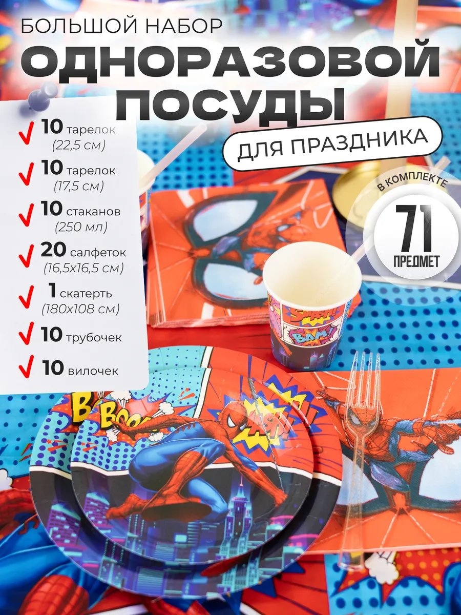 Набор посуды 309489456 синий 71 шт