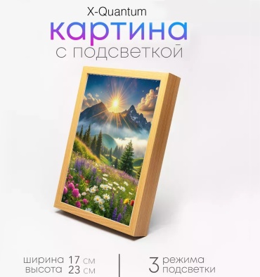 Quantum декоративный светильник настенный Ночник Цветочное поле, теплый белый, холодный белый, синий
