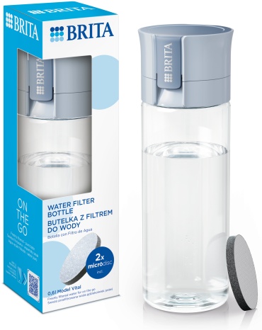 Бутылка BRITA 0.6 л голубой, крышка-стакан, полипропилен
