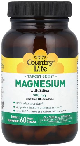 Посттренировочный комплекс Country Life Country life Magnesium with Silica 300 mg 60 capsules None 60