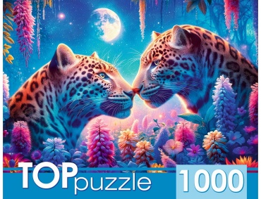 TopPuzzle Влюбленные леопарды классический 1000 деталей
