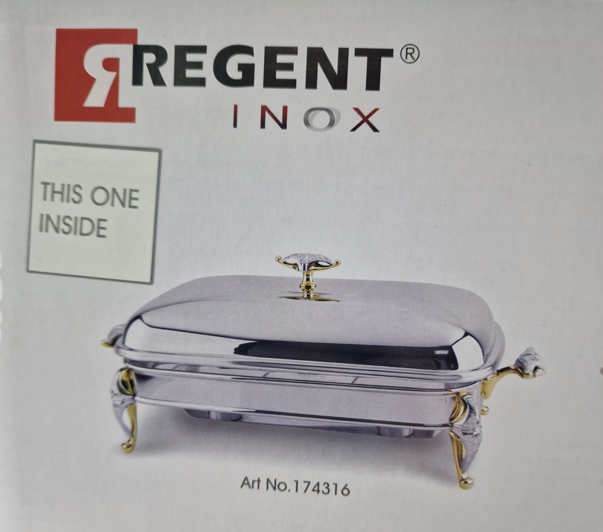 Regent Inox мармит сервировочный Malaika, нержавеющая сталь, стекло