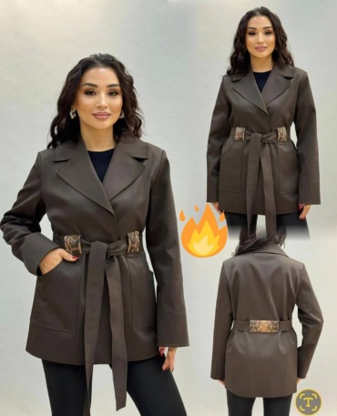 Тренчкот Renata Collection темно-коричневый