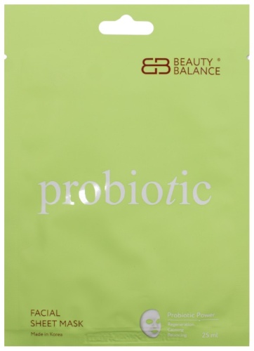 Маска для лица Beauty Balance тканевая Probiotic Facial Sheet Mask с пробиотиками 1 шт