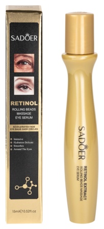 SADOER сыворотка Сыворотка для век с массажным роллером Retinol Rolling Beads Massage Eye Serum 15 мл для области вокруг глаз 15 мл