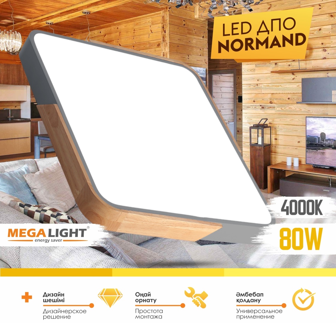 Светильник настенно-потолочный MEGALIGHT LED серый