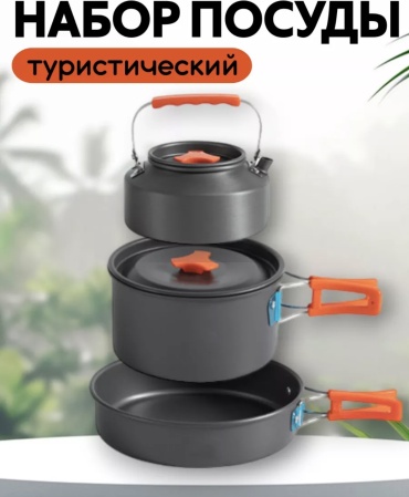 Набор 30197355_Набор туристической посуды алюминий 3 в 1 1 шт