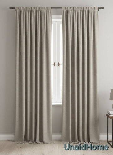 Портьеры UnaidHome 400x240 см 2 шт, лен, бежевый