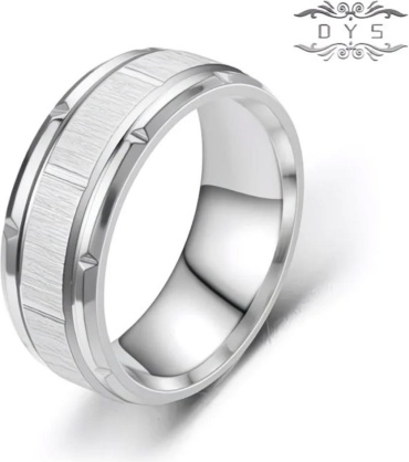 Кольцо Stainless Steel 06102 размер 17 титан, без вставок, серебристый