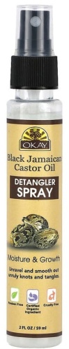Okay Pure Naturals Черное ямайское касторовое масло, спрей для расчесывания волос, 59 мл (2 жидк. унц.) спрей-кондиционер 59 мл