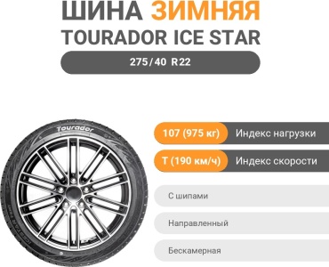 Tourador ICE STAR TSW1 275/40 R22 107 T с шипами