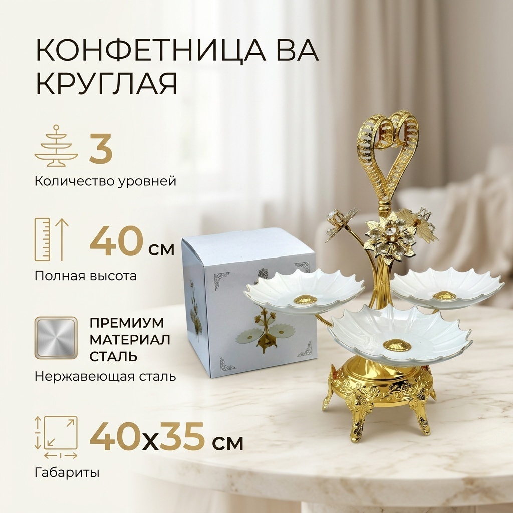 Конфетница 30360742_284812882 круглая 1 шт