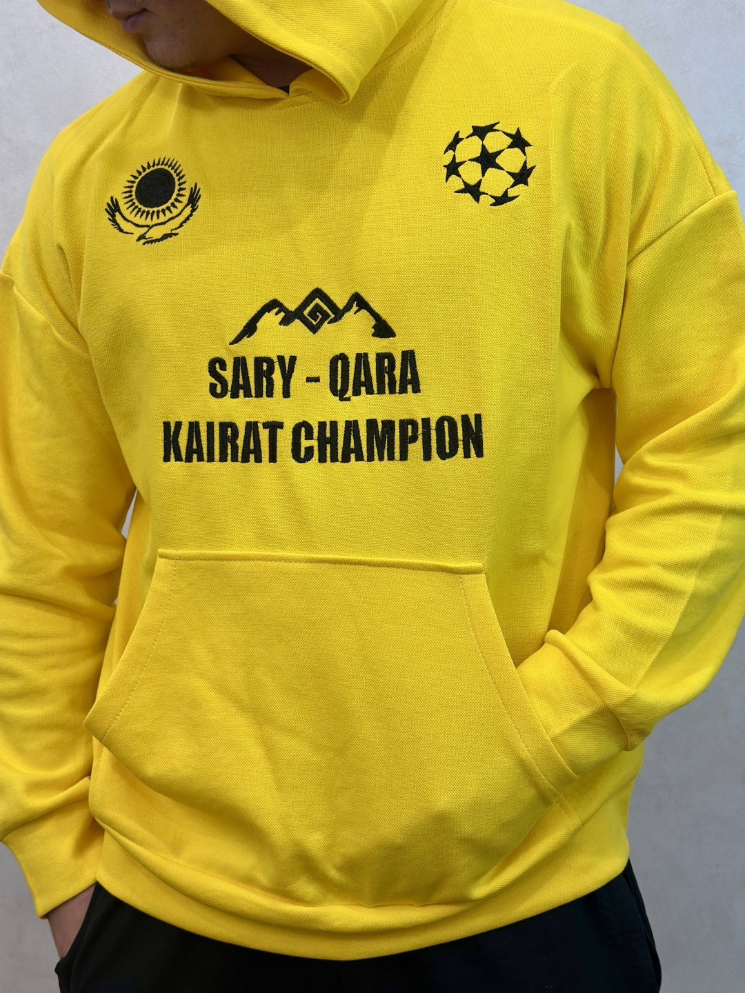 Худи SAQ Casual SARY QARA KAİRAT CHAMPİON желтый