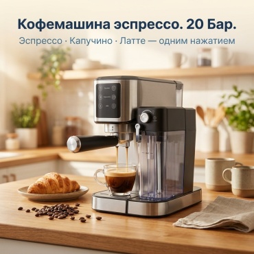 Кофемашина White Wave WW-5120 серебристый