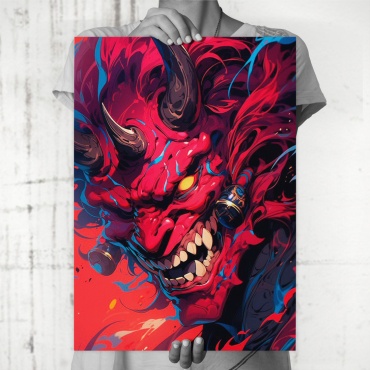 PEMIKAN CRAFT постер Японский демон 30x40 см