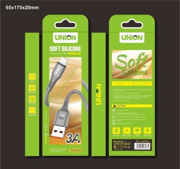 Кабель Union USB 2.0 (F), Lightning (M), 1 м, серый
