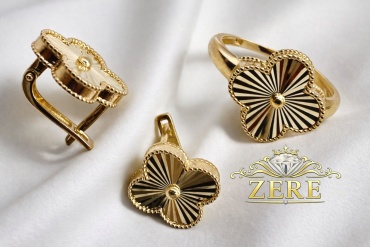 ZERE Ювелирный комплект ZERE 585 вес 6.1 г золото, без вставок