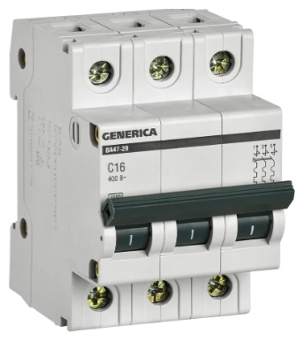 GENERICA автоматический выключатель 3P 16 A, 4.5 кА, 220/400 В