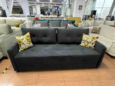 Диван Ереке Мебель Domnan 8 Seref S170, 220х105 см, обивка велюр, черный