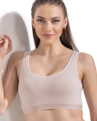 Топ OZKAN UNDERWEAR серый, бежевый