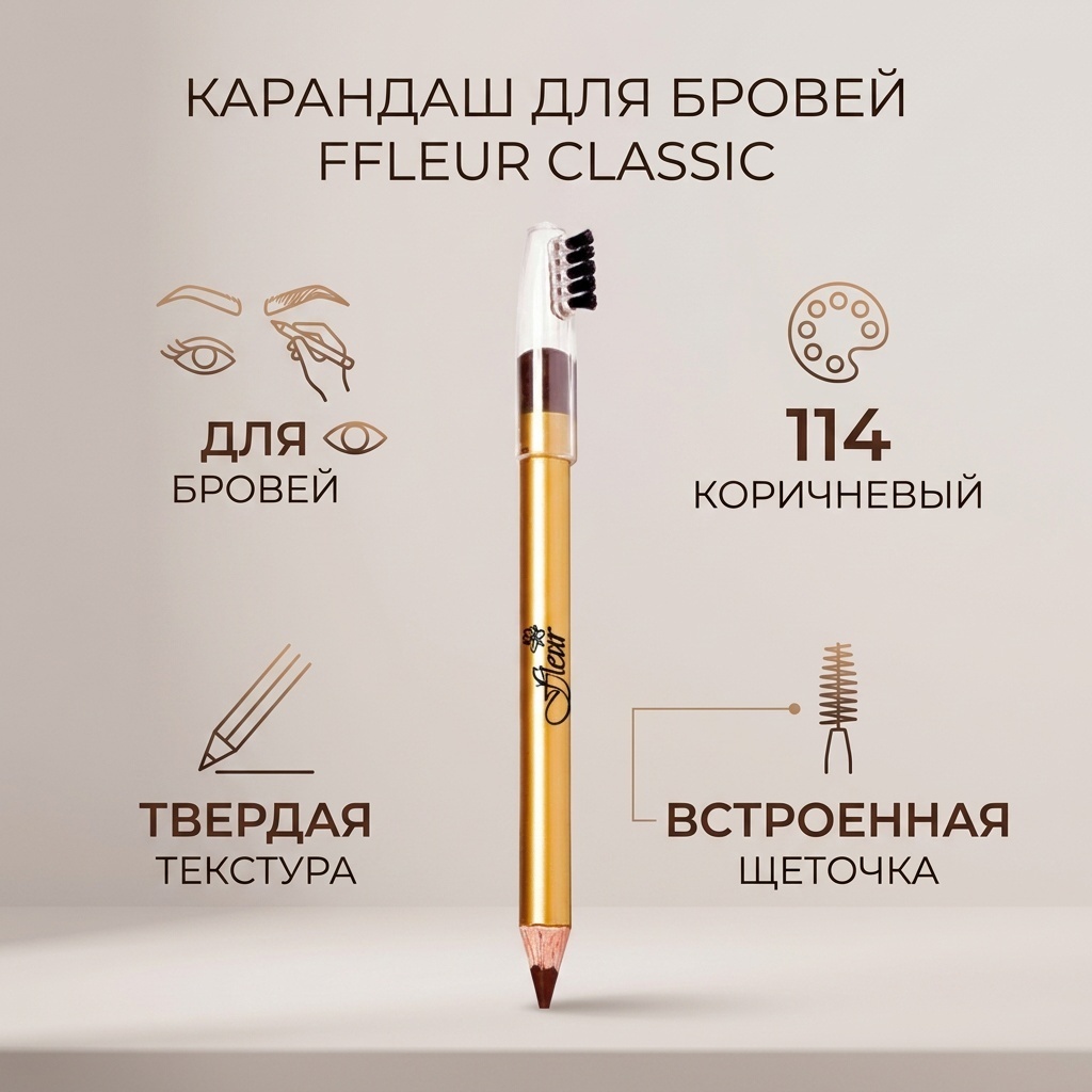 FFLEUR карандаш Classic 114 коричневый