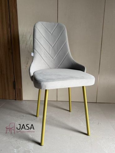 Стул JASA Лист 591036276, 95x55x55 см, серый, золотой 1 шт.
