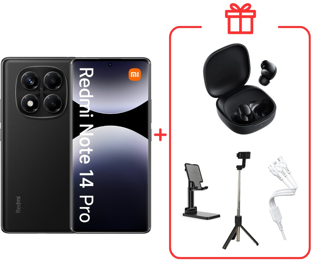 Смартфон Xiaomi Redmi Note 14 Pro 8 ГБ/256 ГБ черный + подарок