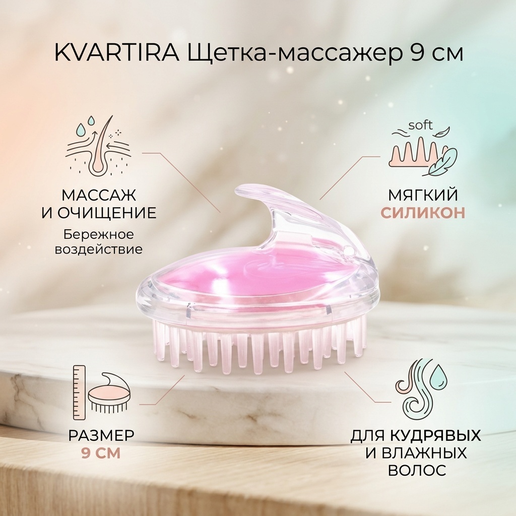 KVARTIRA щетка-массажер 9 см