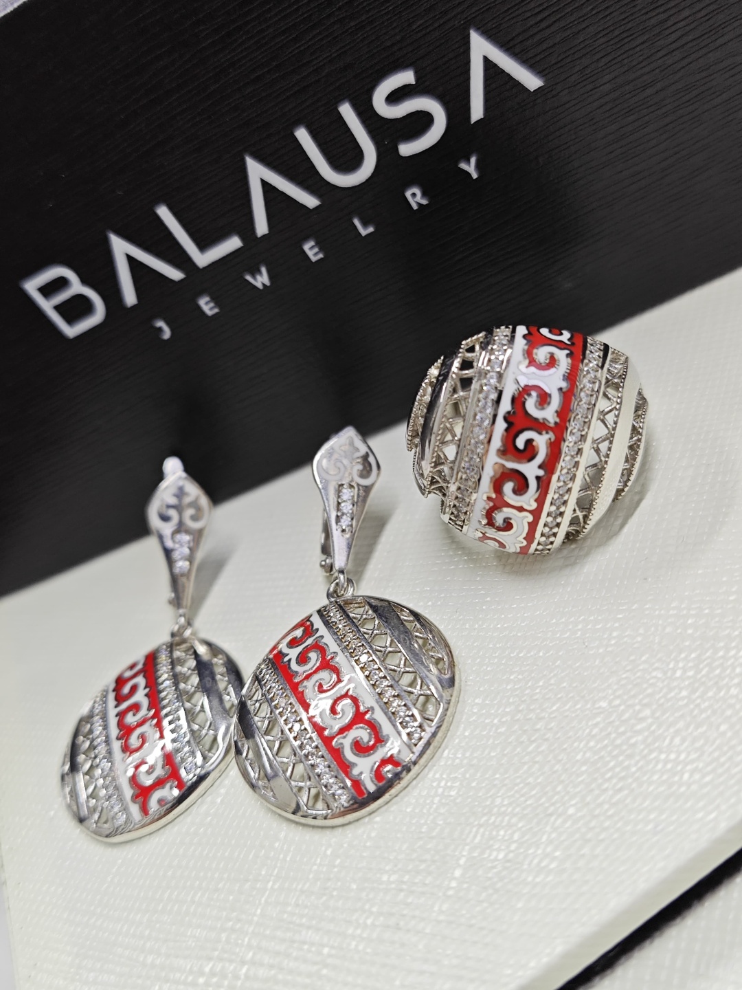Balausa Jewelry Е224(1-3) 18.5р вес 14.5 г серебро, фианит, эмаль