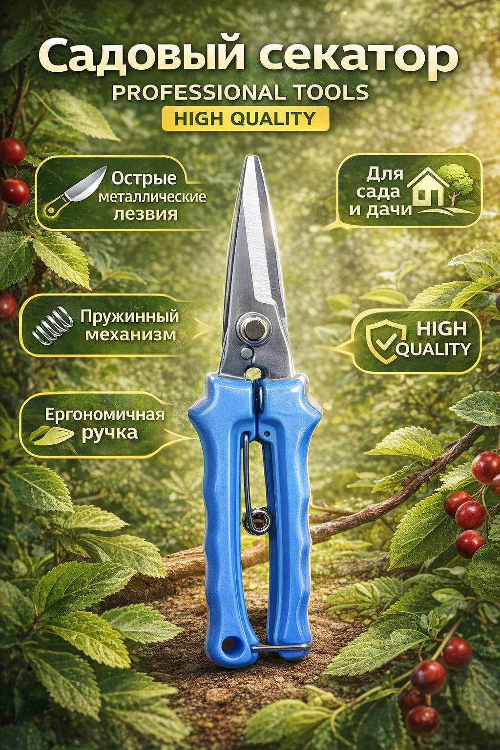 Секатор универсальное , диаметр среза: 10 мм
