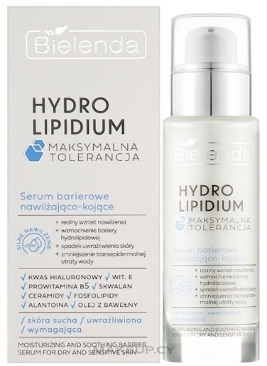 Bielenda сыворотка HYDRO LIPIDIUM MAXIMUM TOLERANCE 196813 Увлажняющая и успокаивающая защитная сыворотка для лица, для зоны декольте 30 мл