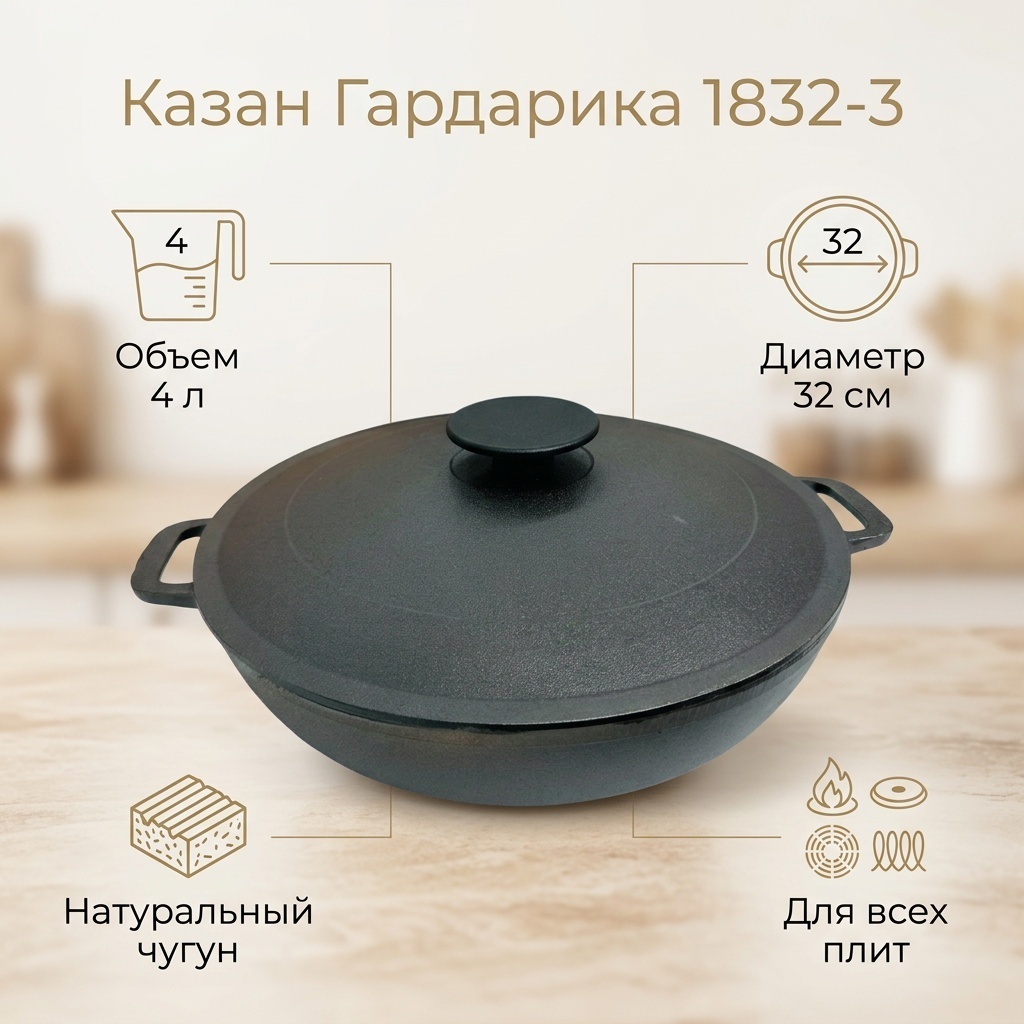 Жаровня Гардарика 4 л, чугун
