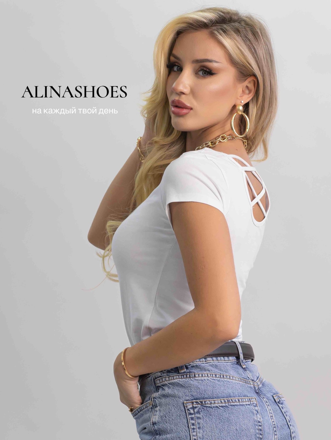 Футболка alinashoes без принта белый