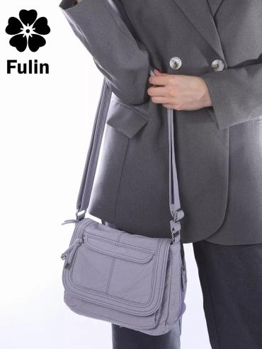 Сумка багет FULIN экокожа фиолетовый