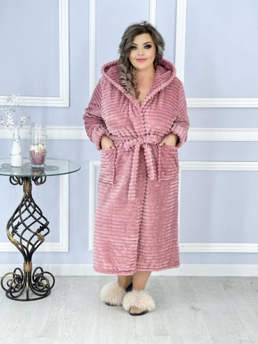 Махровый халат Milana фиолетовый, розовый