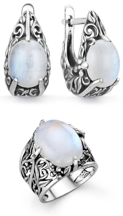 ZGOLD 5225 вес 13.7 г серебро, лунный камень
