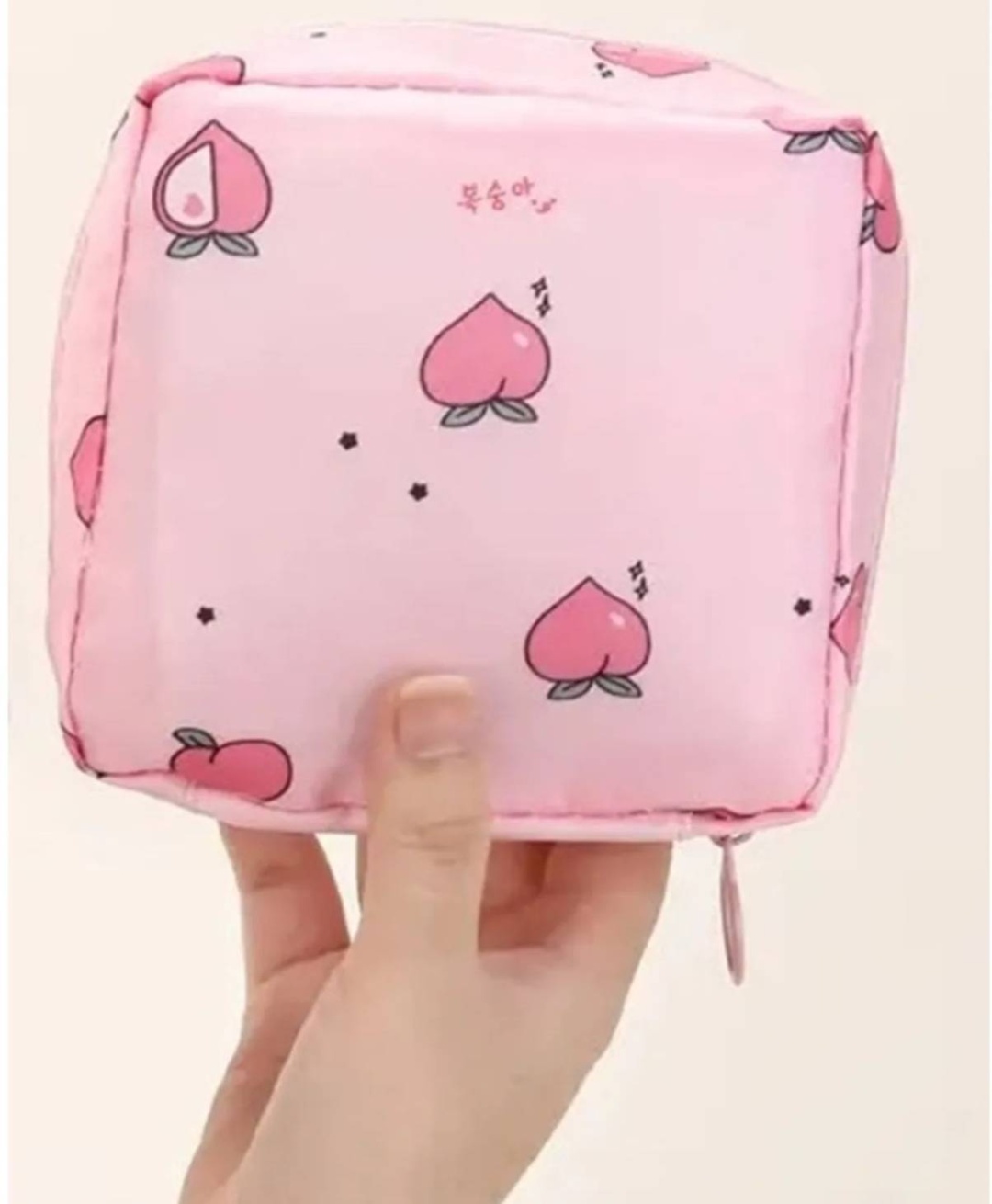 Косметичка полиэстер розовый 11X11 см