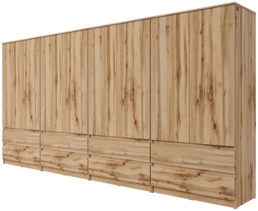 Распашной шкаф Мебель Азии Мори, 361.6x180х50 см, коричневый