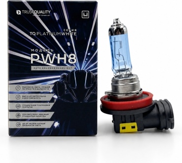 Галогенные лампы TQ Platinum White H8 12V 35W 5000K +100% Light