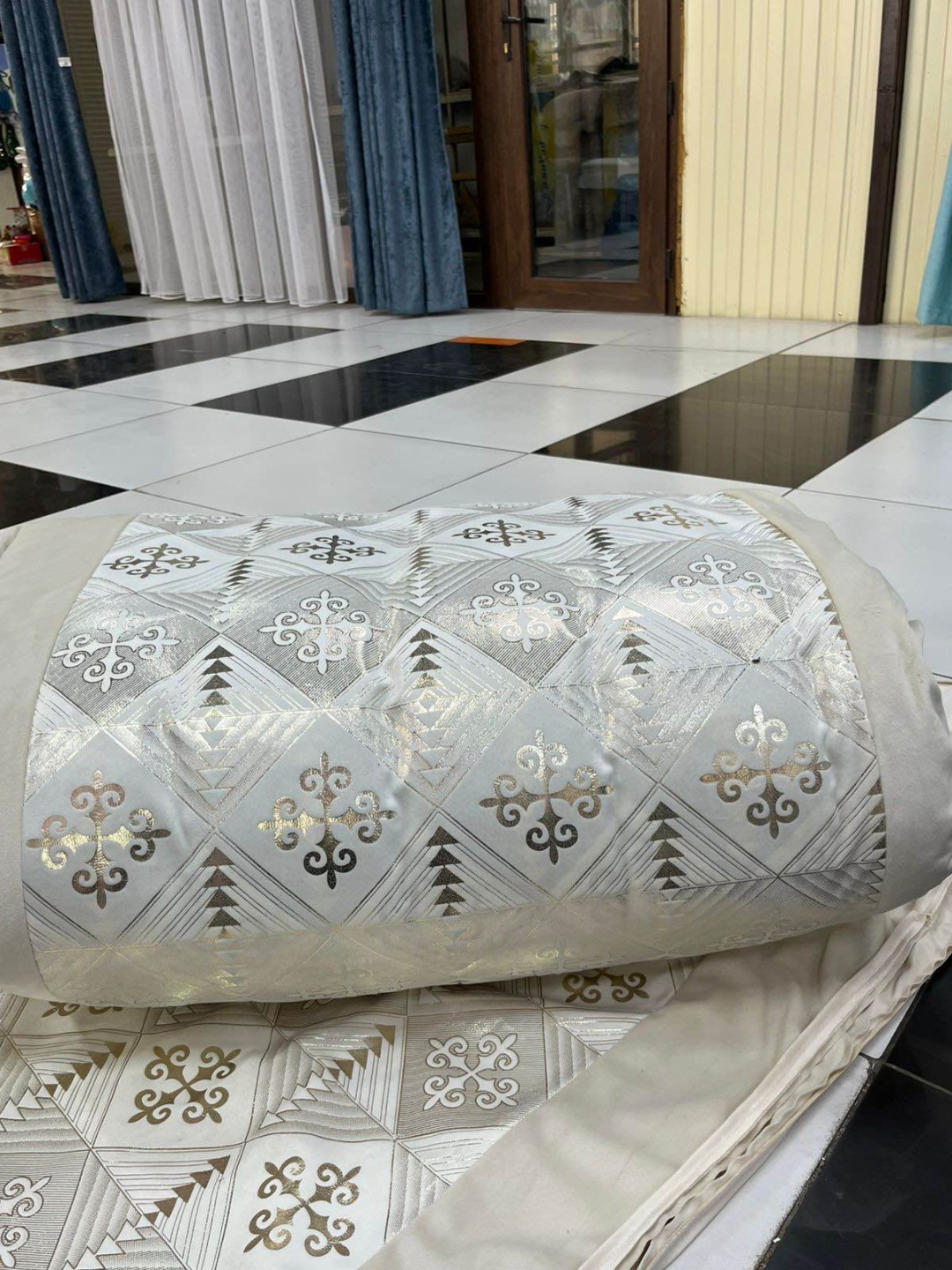 Комплект корпе с подушками 220x80 см, вата, бежевый